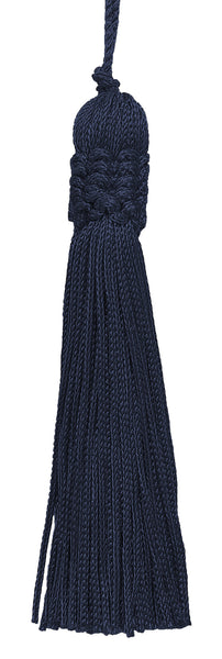 Set of 10 Navy Blue Crown Head Chainette Tassel, 4 Inch Long with 2 Inch Loop, Basic Trim Collection Style# CT04 Color: Dark Navy Blue - J3