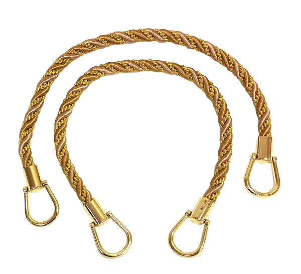 Pair of Elegant Antique Gold Curtain & Drapery Rope Tiebacks, 18 inch Long, Approx. 1/2 inch Thick, Style# IRTBM Color# RUSTIC GOLD - 4975