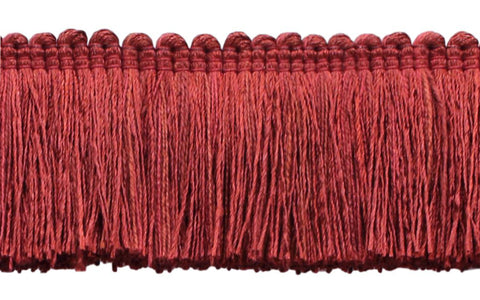 Veranda Collection 2 inch Brush Fringe Trim / Brick Red / Style#: 0200VB / Color: Rusty Brick - VNT22 / Sold by the Yard