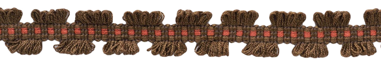 7/8 inch Chocolate Collection Orange, Dark Brown Gimp Braid / Style# 0078CHG Color: Cinnamon Praline - CC01 / Sold by the Yard - DecoPro