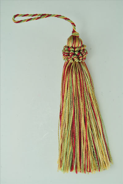 Set of 10 Decorative Burgundy Red, Gold 4 inch Tassel, Imperial II Collection Style# CT04 Color: HOLIDAY SPLENDOR - 3752