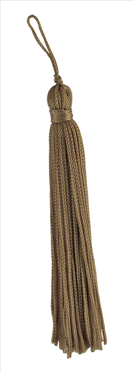 Set of 10 / Sandstone Light Beige / Chainette Tassel, 4 Inch Long with 1 Inch Loop / Basic Trim Collection / Style# RT04 Color: A10 - DecoPro