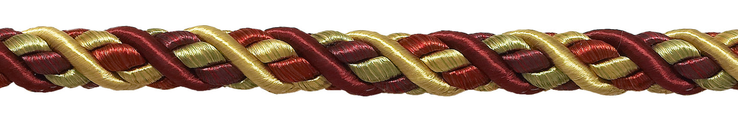 Pair of Elegant WINE GOLD Curtain & Drapery Rope Tiebacks, 18 inch Long, Approx. 1/2 inch Thick, Style# BRTBM Color# AUTUMN LEAVES - 5716 - DecoPro