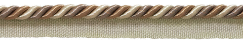 10 Yard Value Pack Medium Beige Multi Tone Baroque Collection 5/16 inch Cord with Lip Style# 0516BL Color: SANDSTONE - 7245 (30 Ft / 9 Meters)