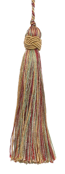 Set of 10 Decorative Gold, Wine , Mint Green 4 inch Tassel, Imperial II Collection Style# ITS Color: HOLIDAY SPLENDOR - 3752