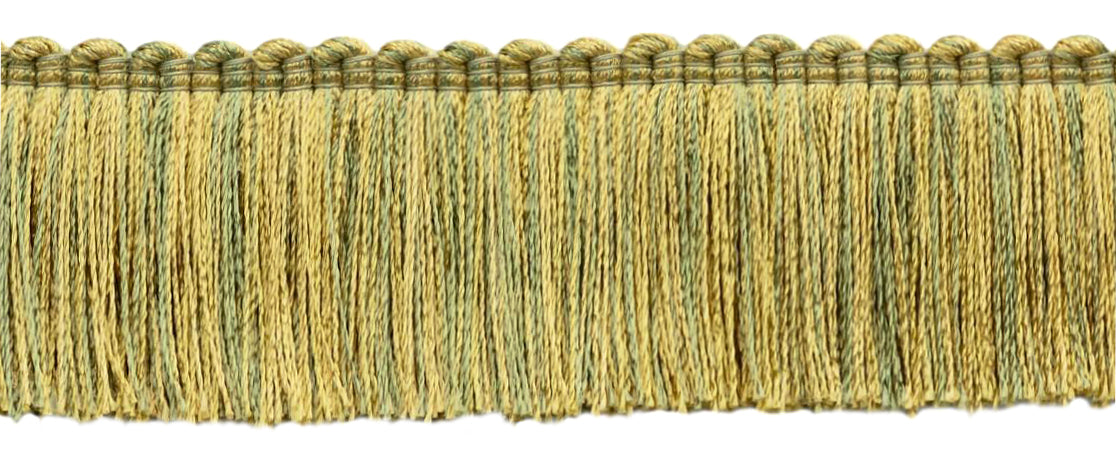 Chamgagne Gold, Maize, Green Mist Duke Collection Brush Fringe Trim / Thick, Luxuriant 2 - DecoPro