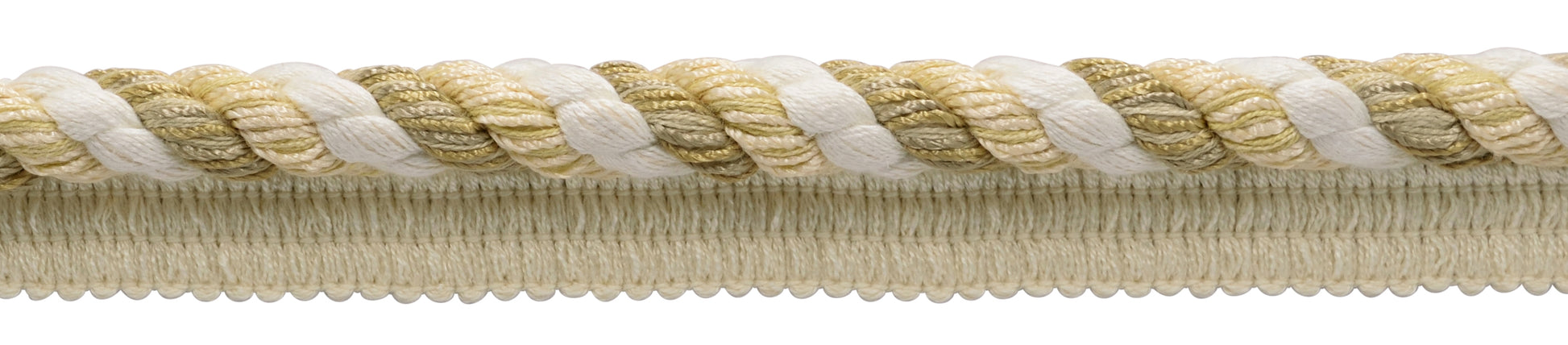 DÉCOPRO 1/2" (1cm) Large Decorative Twisted Rope Cord with Lip | Cord Trim # 0050IC, Desert Medley Beige #I19 (Light Beige, Sand Beige, White Gold) | 36 Yards (108 ft/32.5m) - DecoPro
