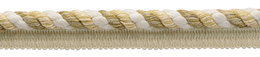 DÉCOPRO 1/2" (1cm) Large Decorative Twisted Rope Cord with Lip | Cord Trim # 0050IC, Desert Medley Beige #I19 (Light Beige, Sand Beige, White Gold) | 36 Yards (108 ft/32.5m) - DecoPro