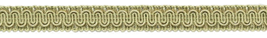 SWATCH of Style: 0058SG Color: A10 - 5/8" (1.5cm) Basic Solid Collection Scroll Gimp Braid Trim, Sandstone Beige (Light Tan Beige) | To order search "0058SG A10" on www.TrimDepot.com - DecoPro