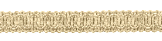 SWATCH of Style: 0058SG Color: A2 - 5/8" (1.5cm) Basic Solid Collection Scroll Gimp Braid Trim, Cream Ivory (Ivory / Cream) | To order search "0058SG A2" on www.TrimDepot.com - DecoPro