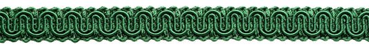 DÉCOPRO 5/8" (1.5cm) Basic Solid Collection Scroll Gimp Braid Trim # 0058SG, Dark Emerald Green #G10 (Dark Green) | Sold By The Yard (36"/3 ft/0.9m) - DecoPro