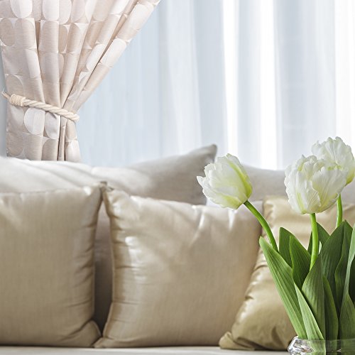 DÉCOPRO Traditional Rope Curtain and Drapery Tieback, Spread 18" (45.5cm), 1" (2.5cm) Thick Cord # 0100RTB, Off White Ivory #A3 (, Cream Ivory) Set of 4 - DecoPro