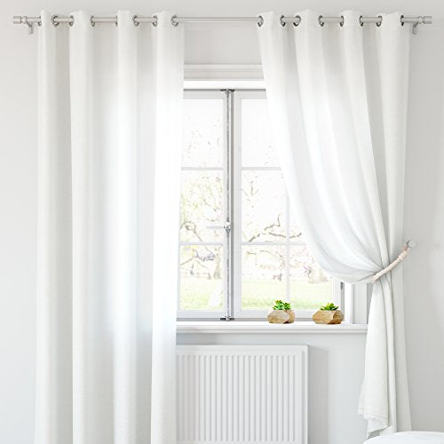 DÉCOPRO Traditional Rope Curtain and Drapery Tieback, Spread 18" (45.5cm), 1" (2.5cm) Thick Cord # 0100RTB, Off White Ivory #A3 (, Cream Ivory) Set of 4 - DecoPro