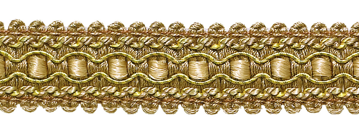 Gallone Treccia Gimp Oro E Blu Navy 2,5 Cm - Imperial II #0125IG - Venduto Al Metro Per Arredamento
