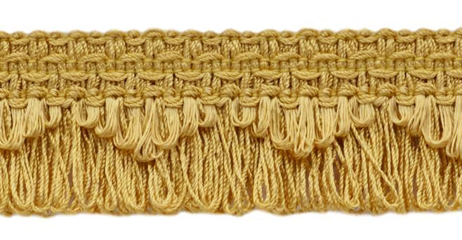 DÉCOPRO 1 3/8" (3.5cm) Solid Scallop Loop Fringe | Fringe Trim # 0138SCLF, Light Gold #B7 (Light Yellow Gold) | 5 Yards (15 ft/4.5m) - DecoPro