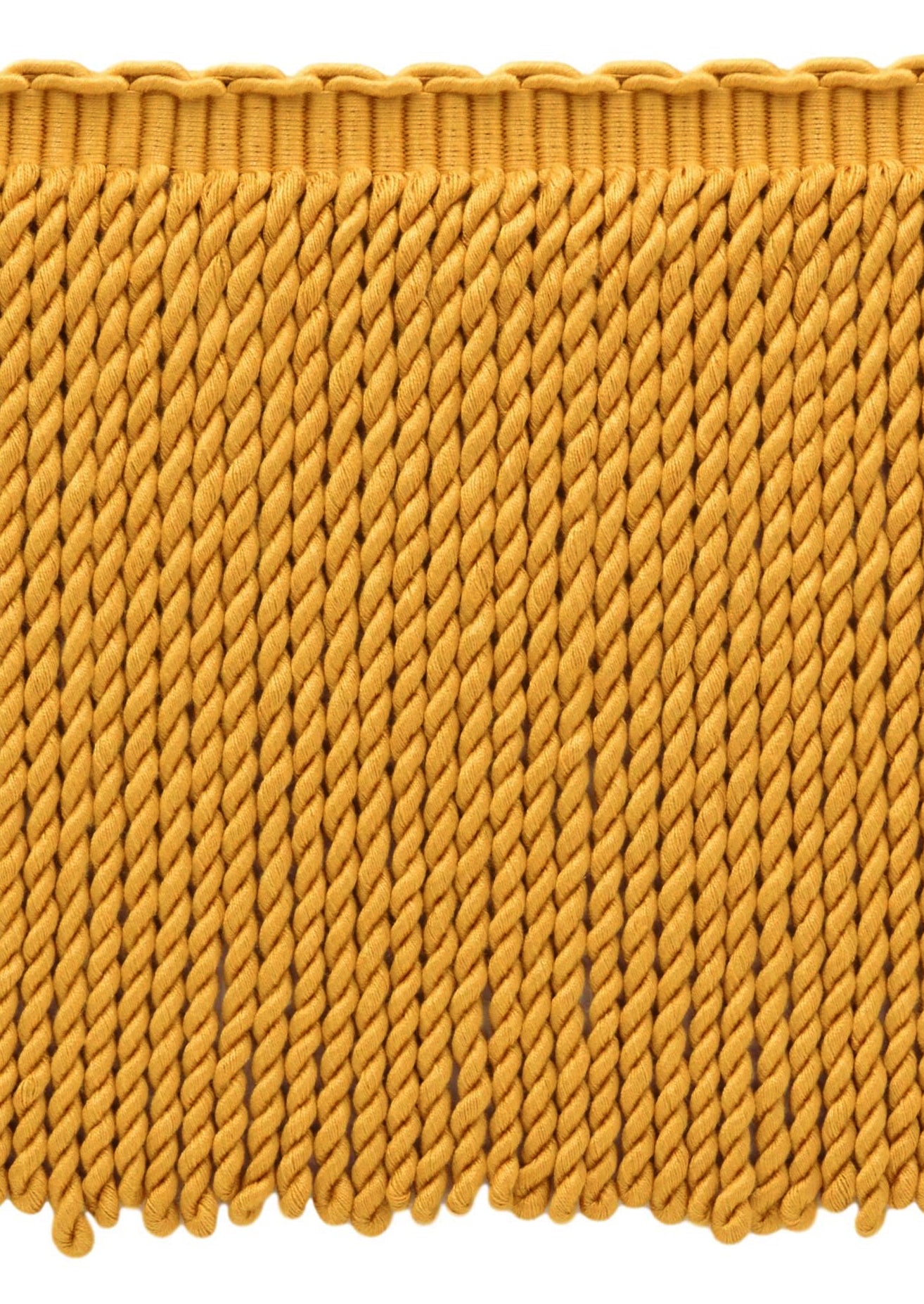 DÉCOPRO 9" (22.5cm) Empress Collection Fancy Vintage Bullion Fringe Trim with Woven Header # BFEMP9 Brass Gold #D05 (Dark Yellow Gold) | Sold By The Yard (36"/3 ft/0.9m) - DecoPro