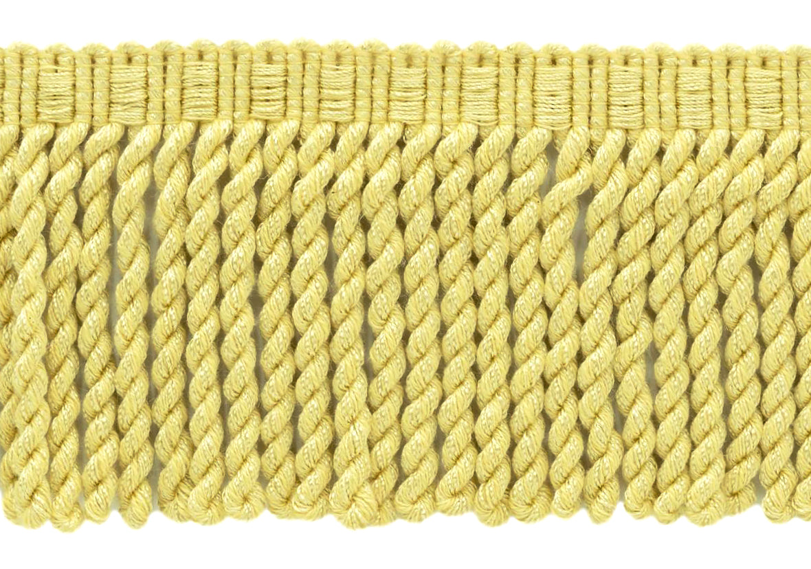 SWATCH of Style: BFMLT4 Color: P94 - 4" (10cm) Decorative Bullion Fringe Trim with Fancy Knitted Gimp Header, Blonde Gold (Light Gold, Yellow Gold) | To order search "BFMLT4 P94" on www.TrimDepot.com - DecoPro