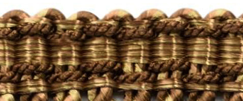 DÉCOPRO 6" (15cm) Decorative Bullion Fringe Trim with Fancy Woven Gimp Header # BFMLT6WVN, Blonde Brown #PR03 (Chocolate Brown, Golden Beige) | Sold By The Yard (36"/3 ft/0.9m) - DecoPro