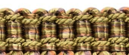 DÉCOPRO 6" (15cm) Decorative Bullion Fringe Trim with Fancy Woven Gimp Header # BFMLT6WVN, Hazel Brown #PR08 (Mocha Brown, Warm Brown, Olive Beige) | Sold By The Yard (36"/3 ft/0.9m) - DecoPro