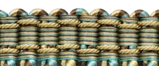 DÉCOPRO 6" (15cm) Decorative Bullion Fringe Trim with Fancy Woven Gimp Header # BFMLT6WVN, Topaz Beige #PR24 (Gold Beige, Chocolate Brown, Sky Blue) | 18 Yards (54 ft/16.5m) - DecoPro
