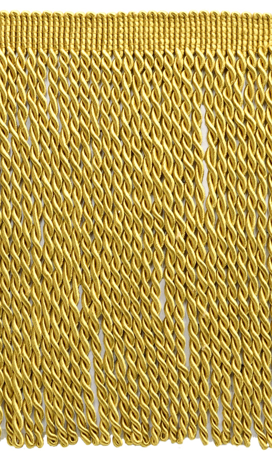 DÉCOPRO 10" (25cm) Long Classic Bullion Fringe Trim with Knitted Header # BFS10, Antique Gold #C4 (Dark Yellow Gold) Sold By The Yard (36"/3 ft/0.9m) - DecoPro