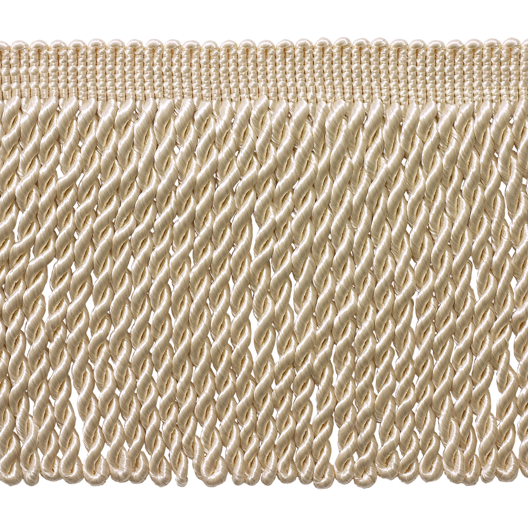 Frangia Decorativa DecoPro Bullion, 7,6 Cm, Color Oro Con Testata Blu C4T, Confezione Da 4,9 M Per Tende E Cuscini