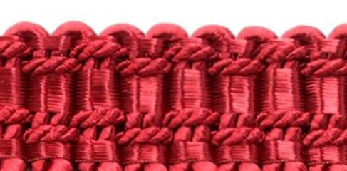 DÉCOPRO 6" (15cm) Decorative Bullion Fringe Trim with Fancy Woven Gimp Header # BFS6WVN, Cherry Red #E13 (Dark Crimson Red) | Sold By The Yard (36"/3 ft/0.9m) - DecoPro