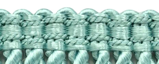 DÉCOPRO 6" (15cm) Decorative Bullion Fringe Trim with Fancy Woven Gimp Header # BFS6WVN, Aquatic Blue #M17 (Light Teal Blue) | Sold By The Yard (36"/3 ft/0.9m) - DecoPro
