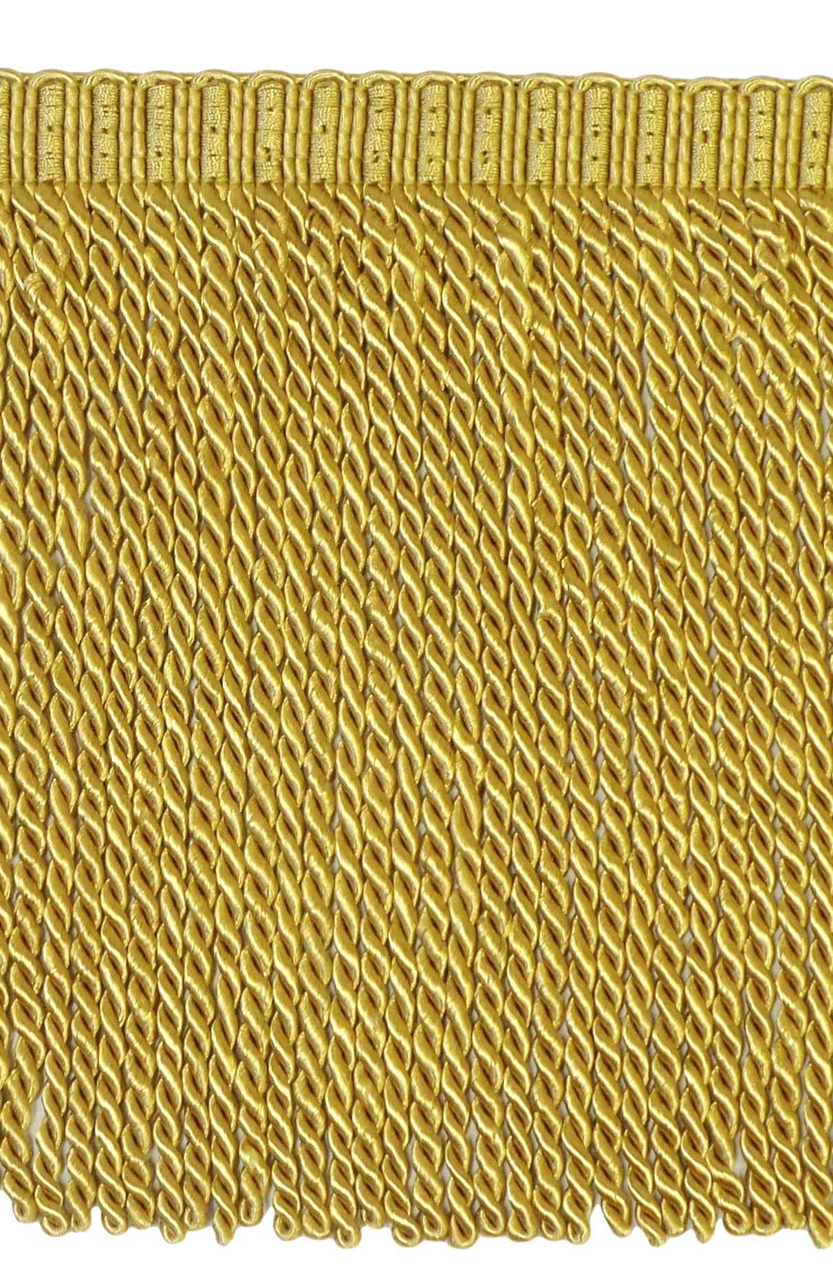 DÉCOPRO 9" (22.5cm) Long Traditional Bullion Fringe Trim with Fancy Knitted Header # BFS9, Antique Gold #C4 (Dark Yellow Gold) 5 Yards (15 ft/4.5m)