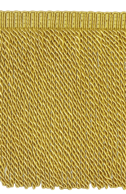 DÉCOPRO 9" (22.5cm) Long Traditional Bullion Fringe Trim with Fancy Knitted Header # BFS9, Antique Gold #C4 (Dark Yellow Gold) 5 Yards (15 ft/4.5m)
