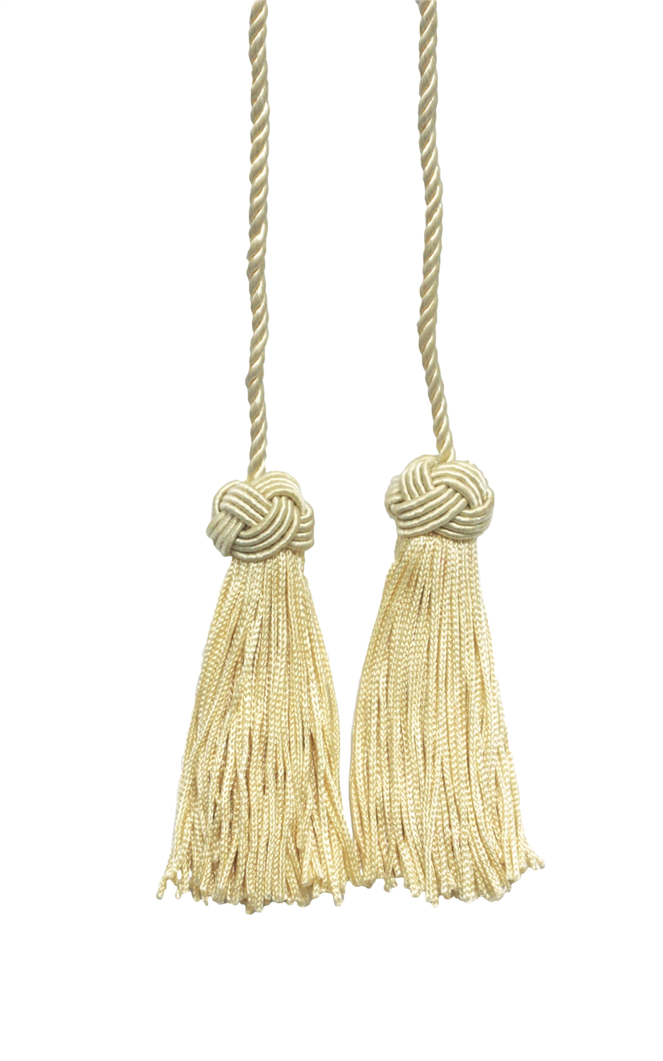 DÉCOPRO Turkish Head Double Tassel Curtain and Drapery Tieback / Holdback, 3 3/4" (9.5cm), 27" (68.5cm) # BHCT, Cream Ivory #A2 (Ivory / Cream) | Set of 2 - DecoPro