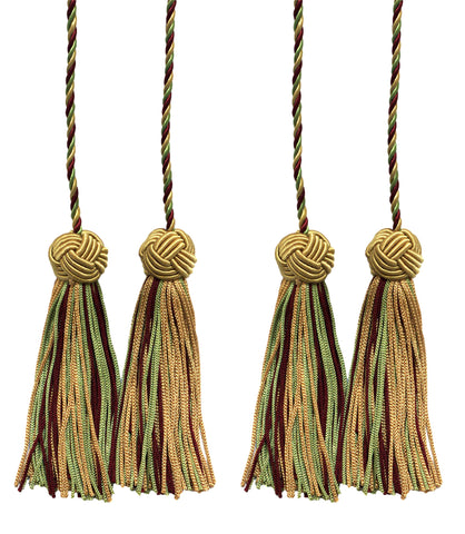 DÉCOPRO Turkish Head Double Tassel Curtain and Drapery Tieback / Holdback, 3 3/4