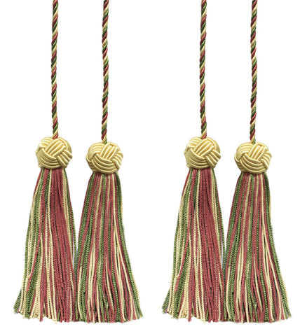 DÉCOPRO Turkish Head Double Tassel Curtain and Drapery Tieback / Holdback, 3 3/4