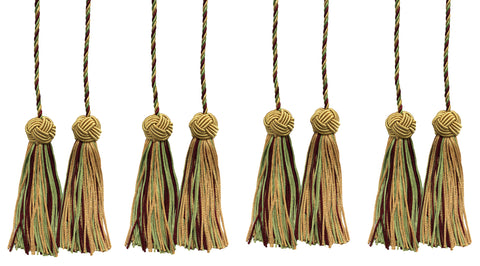 DÉCOPRO Turkish Head Double Tassel Curtain and Drapery Tieback / Holdback, 3 3/4