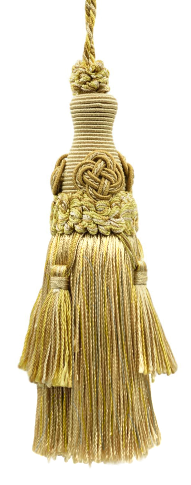 DÉCOPRO Elegant 7" accented with Rosette and Tassels # BKT, Gold Medley #8633 (Two-Tone Gold, Beige) | Set of 4 - DecoPro