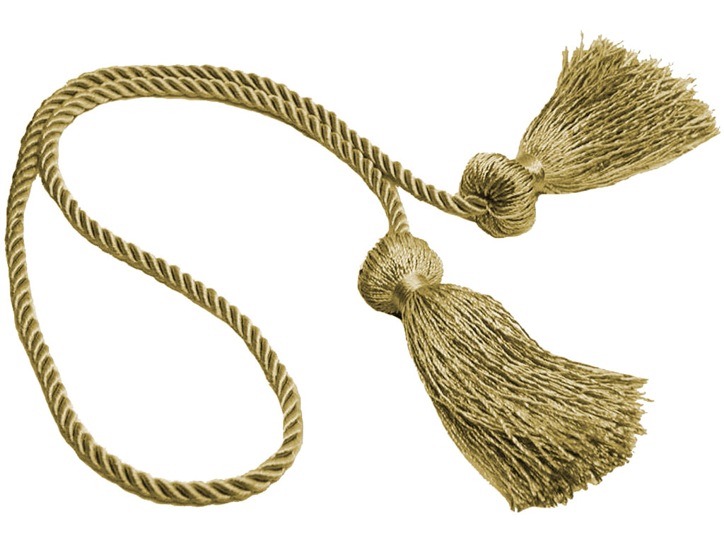 DÉCOPRO Decorative Double Tassel Curtain and Drapery Tieback / Holdback, 3" (7.5cm), 27" (68.5cm) # CCT, Golden Beige #E16C (Dark Gold Beige) | Set of 4 - DecoPro