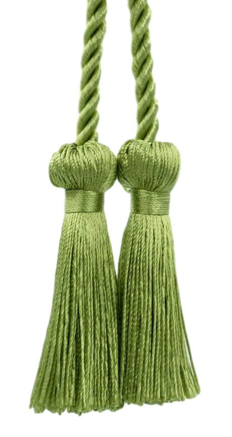 DÉCOPRO Decorative Double Tassel Curtain and Drapery Tieback / Holdback, 3" (7.5cm), 27" (68.5cm) # CCT, Spring Green #L43 (Light Yellow Green) | Set of 2 - DecoPro