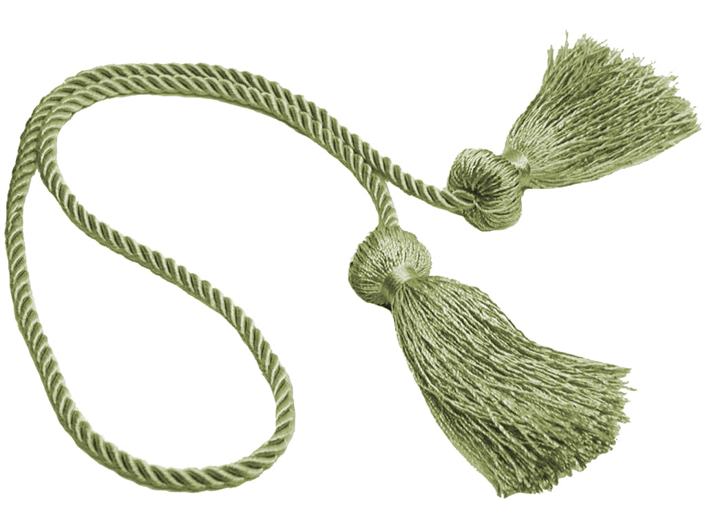 DÉCOPRO Decorative Double Tassel Curtain and Drapery Tieback / Holdback, 3" (7.5cm), 27" (68.5cm) # CCT, Beige Green #L47 (Beige Olive Green) | Set of 4 - DecoPro