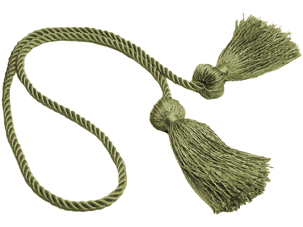 DÉCOPRO Decorative Double Tassel Curtain and Drapery Tieback / Holdback, 3" (7.5cm), 27" (68.5cm) # CCT, Dark Khaki Green #L80 (Dark Khaki Beige Green) | Set of 2 - DecoPro