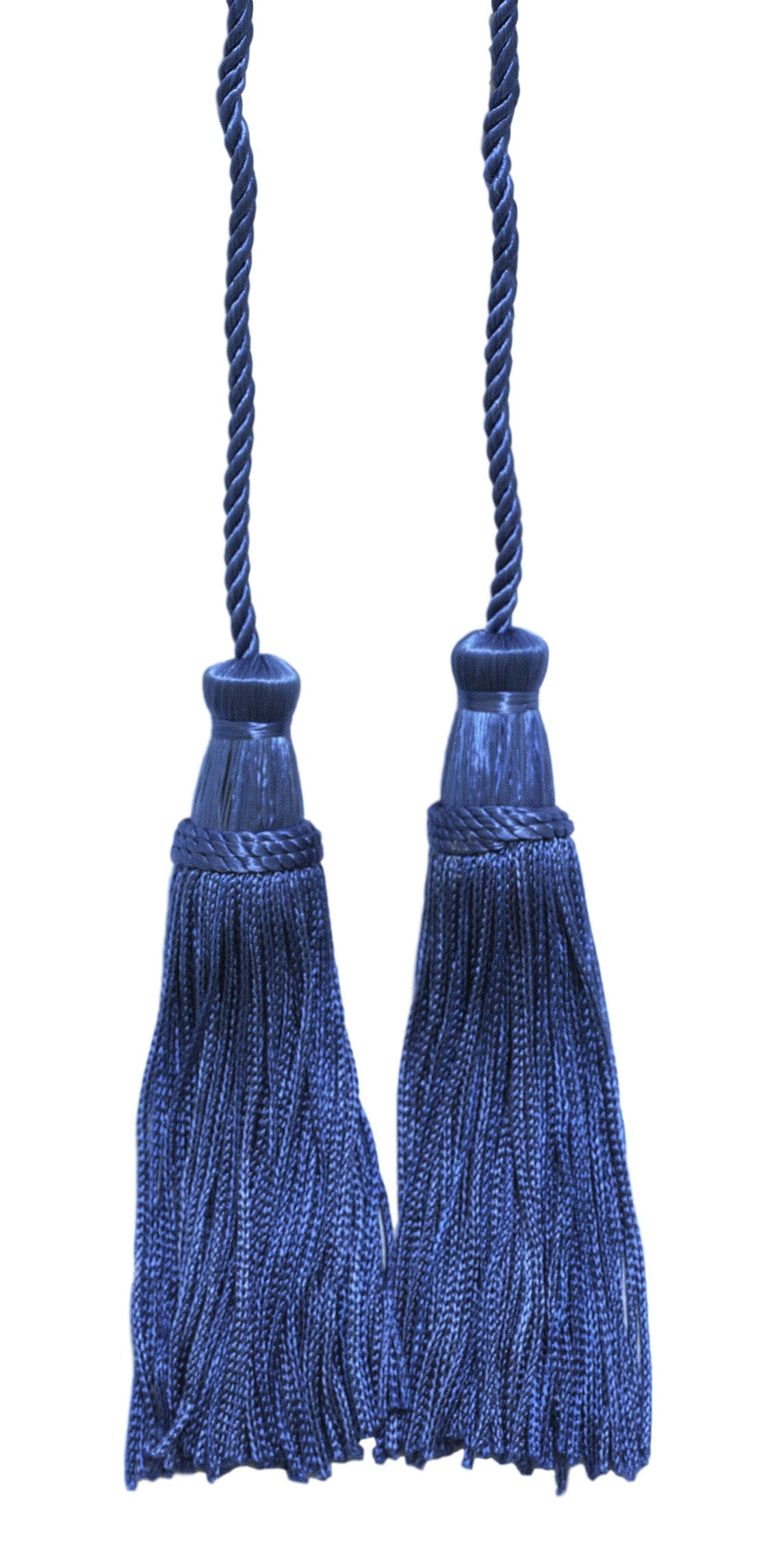 DÉCOPRO Decorative Chainette Double Tassel Curtain and Drapery Tieback / Holdback, 4" (10cm), 29" (73.5cm) # CDCT, Sapphire Blue #61 (Medium Cobalt Blue) | Set of 4 - DecoPro