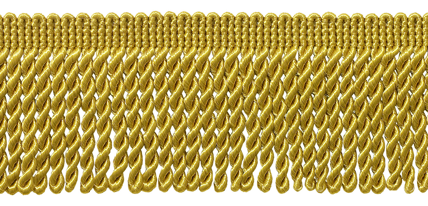 DÉCOPRO 2 1/2" (6cm) Bullion Fringe Trim # EF25, Antique Gold #C4 (Dark Yellow Gold) Sold By The Yard (36"/3 ft/0.9m)
