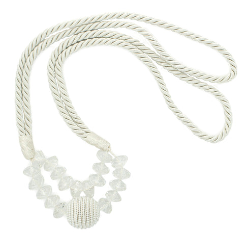 DÉCOPRO Lavish Curtain and Drapery Tieback with large Beaded Ball and Translucent Beads Tieback, Spread 40