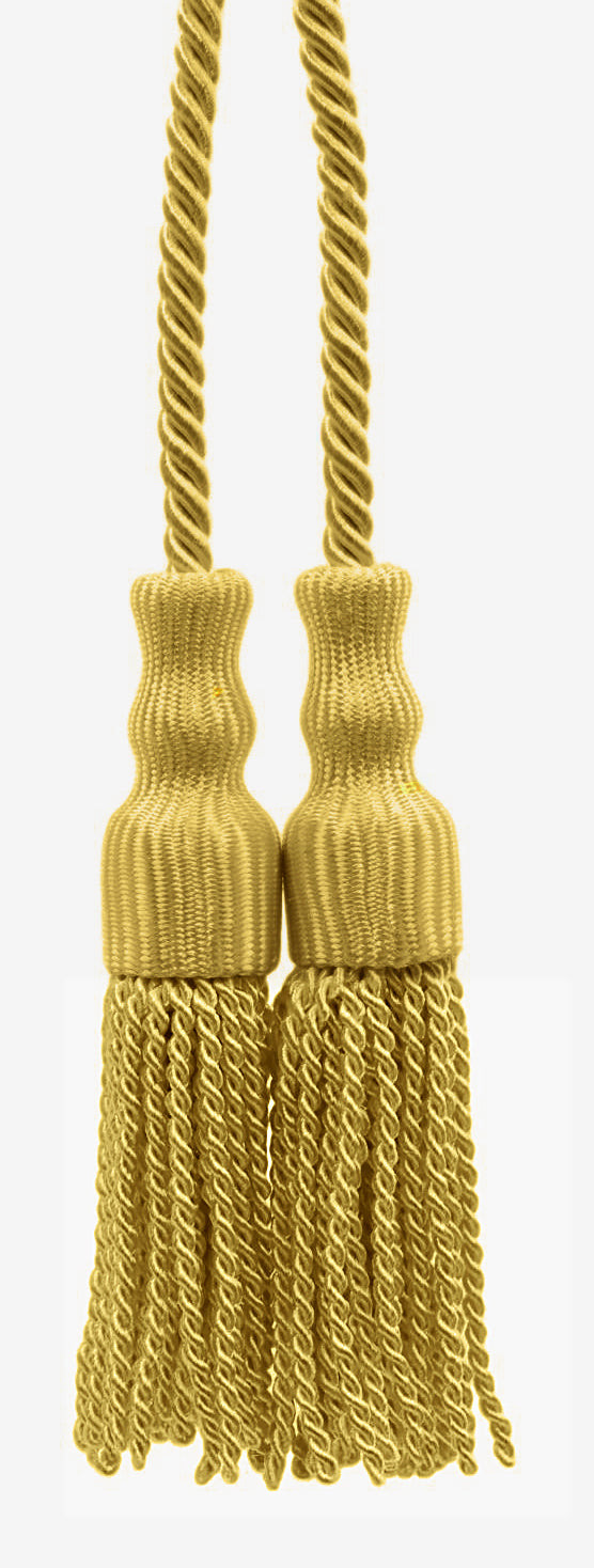 DÉCOPRO 5" (12.5cm) Double Tassel Jumbo Cord for Flag and Banner with 108" (2.5m) Cord Length, 5/16" (0.5cm) Loop # JCT, Antique Gold #C4 (Dark Yellow Gold) Set of 12 - DecoPro