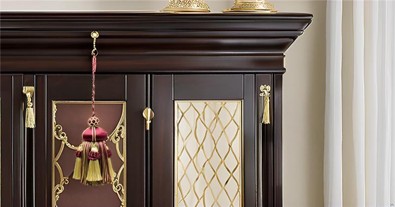 DÉCOPRO Elegant Hand-crafted 4" accented with Crown Tassels # KTAX4, Burgundy Gold Red #1253 (Carmine Red, Yellow Gold, Dark Red) | Set of 2 - DecoPro