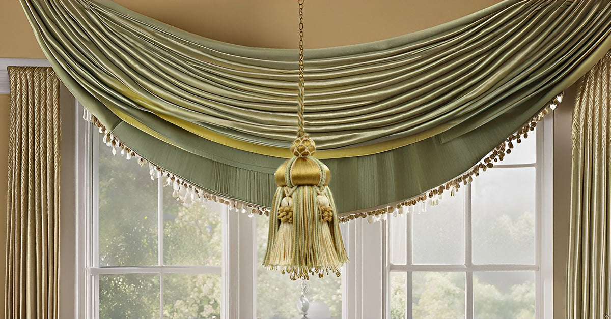 DÉCOPRO Elegant Hand-crafted 4" accented with Crown Tassels # KTAX4, Lemongrass Gold #LX02 (Light Gold, Yellow Gold, Sage Green) | Set of 4 - DecoPro