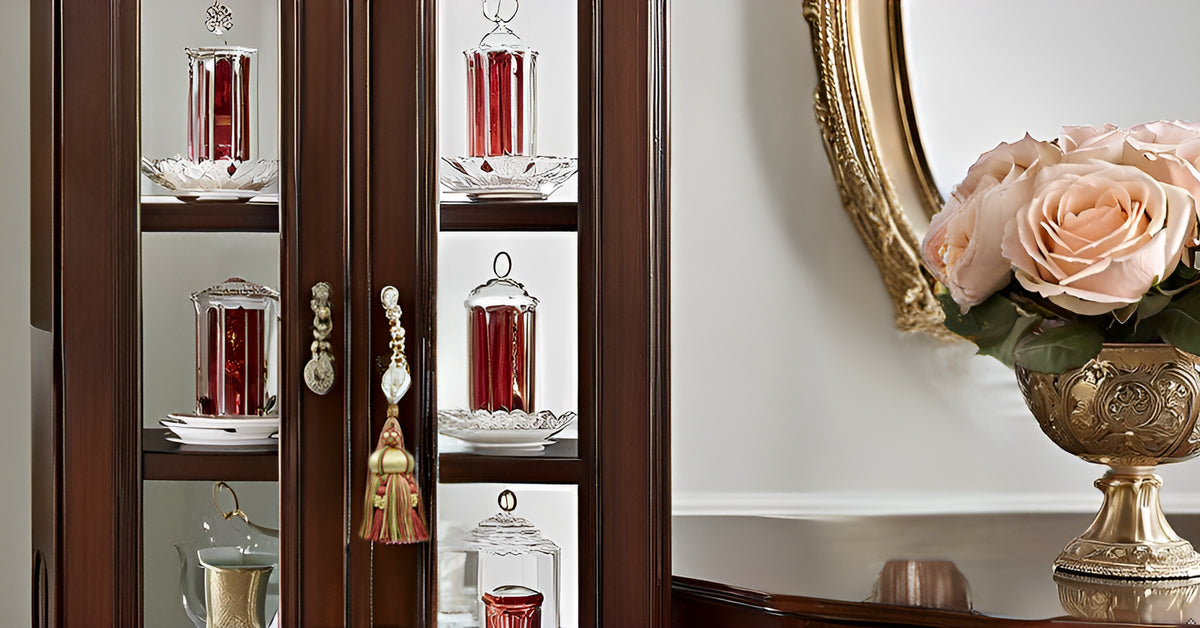 DÉCOPRO Elegant Hand-crafted 4" accented with Crown Tassels # KTAX4, Watermelon Red #LX06 (Pink Red, Yellow Green, White Gold) | Set of 4 - DecoPro