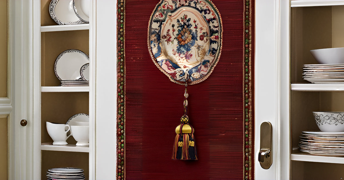 DÉCOPRO Elegant Hand-crafted 4" accented with Crown Tassels # KTAX4, Golden Raven Black #LX10 (Pure Black, Yellow Gold, Cherry Red) | Set of 10 - DecoPro