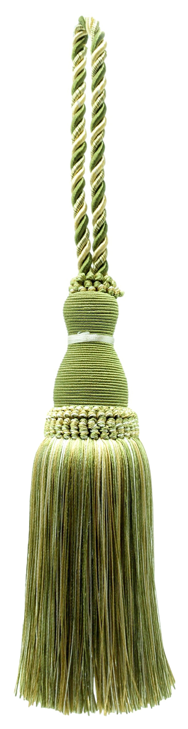DÉCOPRO Elegant Olive Green, Light Gold, White Large Tassel [Freshen Up My Room] # KTH8_FUMR, Olive Garden Green (Color# 010) | Sold Individually - DecoPro