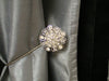 DÉCOPRO Magnetic Curtain and Drapery Tieback with Beautiful Rhinestone Flower Design Tieback, Spread 8