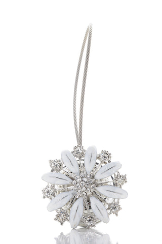 DÉCOPRO Magnetic Curtain and Drapery Tieback with Beautiful Rhinestone Daisy Design Tieback, Spread 8